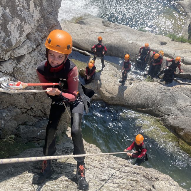 Rappel canyoning decouverte intermediare familiale Ardeche